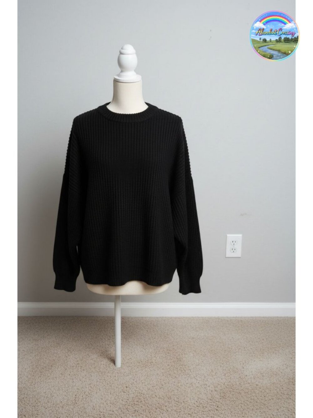 Oversized Chunky Knit Crewneck Pullover Sweater Long Sleeve